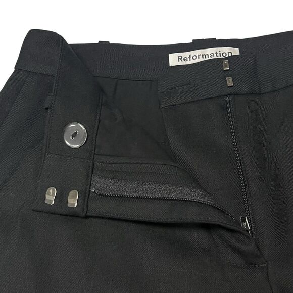 Reformation Dress Pants Black Wool Blend Straight Leg Work Office Minimalist 0 - Picture 6 of 10